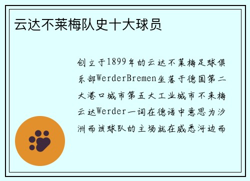云达不莱梅队史十大球员